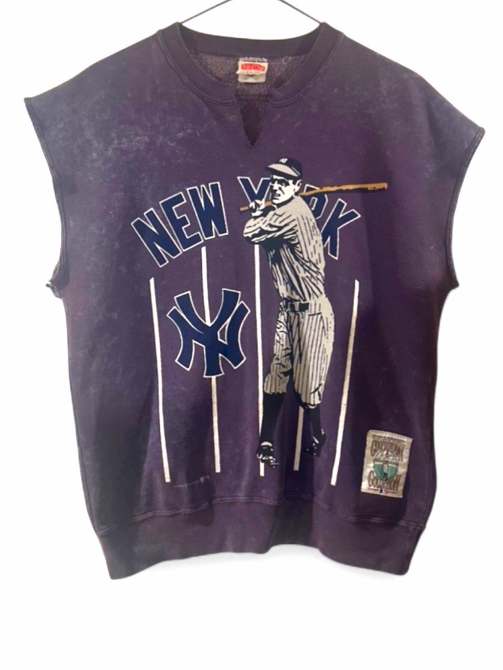 VTG 90s Nutmeg Mills New York Yankees Sleeveless Sweatshirt Size Men’s Large